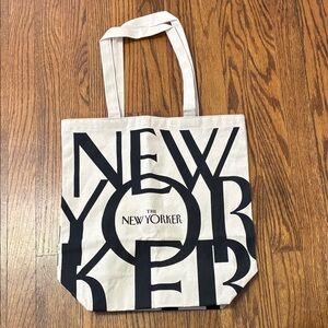 The New Yorker Black and Cream Tote Bag